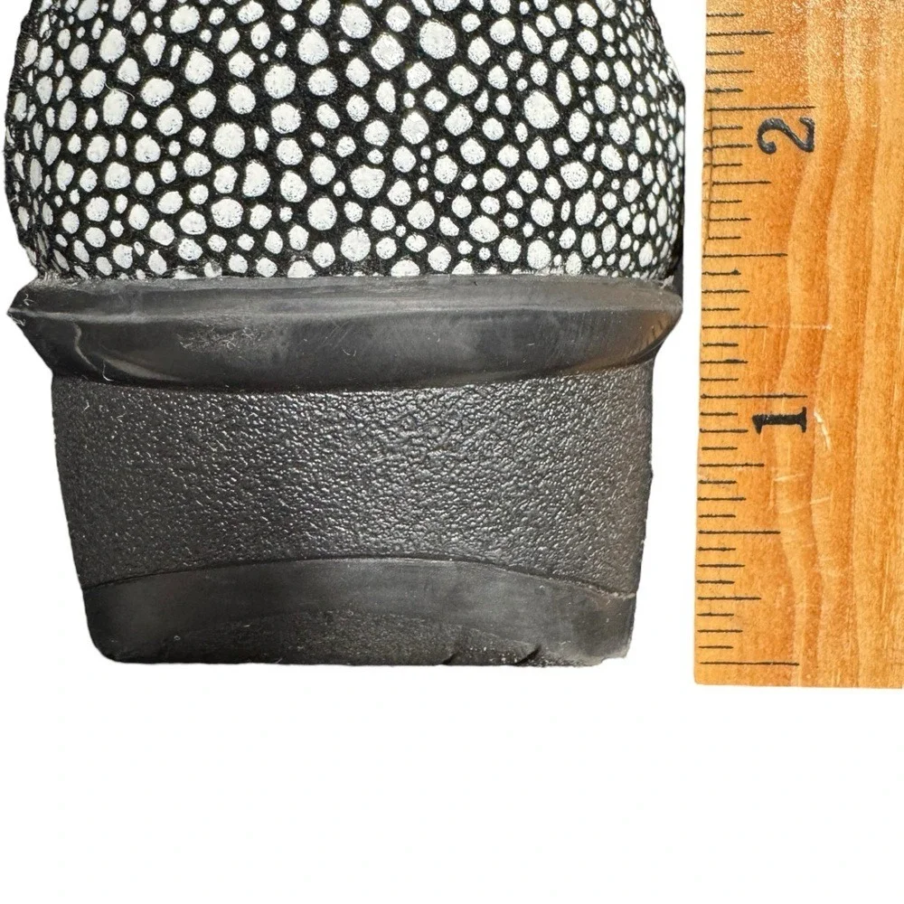 Revere Marrakesh Leather Wedge‎ Shoes Slip On Womens Size 8W Leather Black Dots